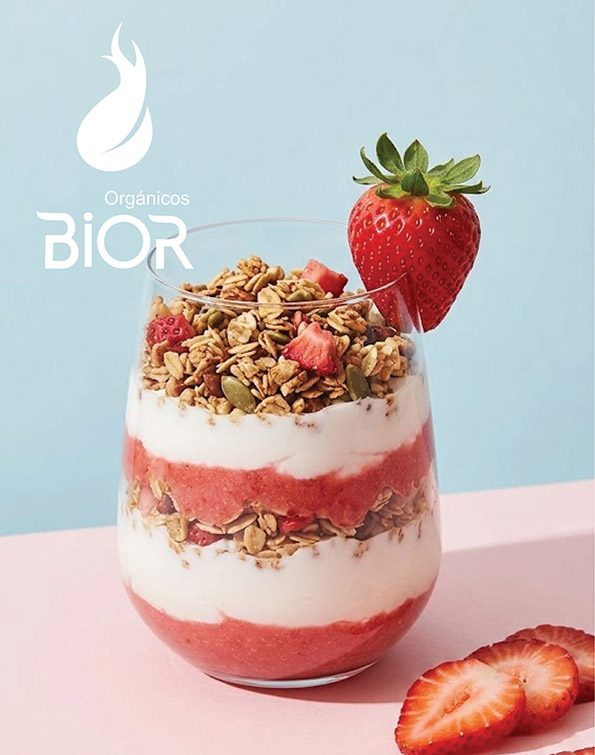 Delicia de frutilla Bior con yogur y granola