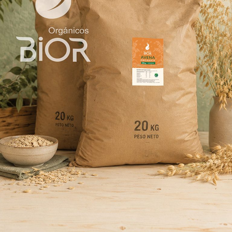 Saco de avena integral orgánica BIOR de 20 kilos